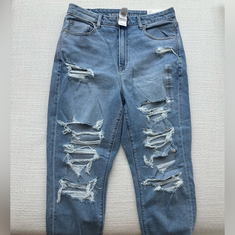 American Eagle Outfitters Blue Boyfriend Jeans Distressed